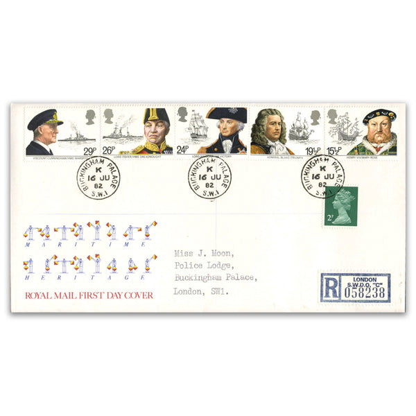 1982 Maritime, Buckingham Palace cds on Royal Mail cover