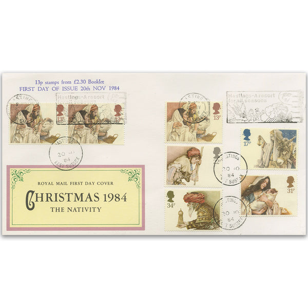 1984 Christmas Hastings Slogan and Bklt Stamps TX8411A