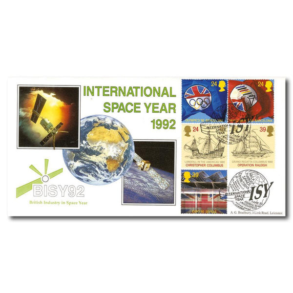 1992 Europa - Bradbury Official - International Space Year Handstamp TX9204B