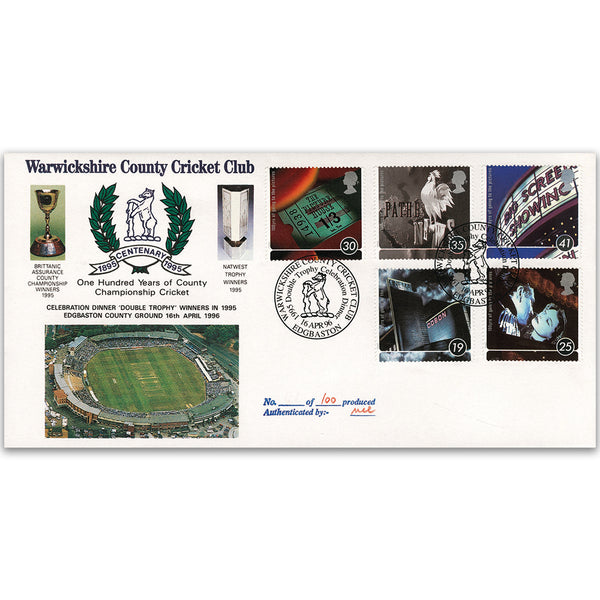 1996 Film Stamps - Warwickshire County Cricket Club Handstamp TX9604