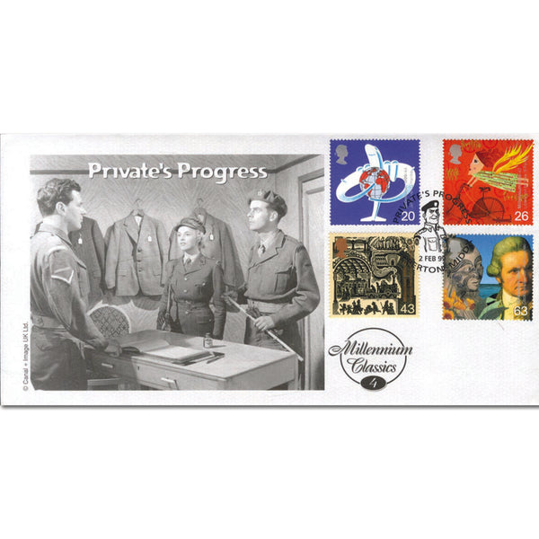 1999 Travellers - Cambridge Stamp Centre - Private's Progress handstamp TX9902F