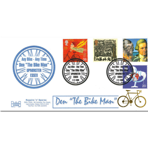 1999 Travellers - Havering Official - Den "The Bike Man" handstamp TX9902S