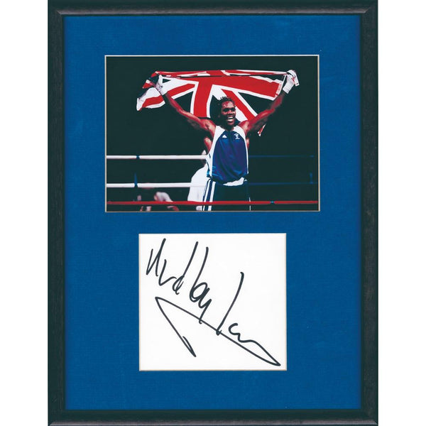 Audley Harrison - Autograph - Signature Mounted Black and White Photograph - Framed