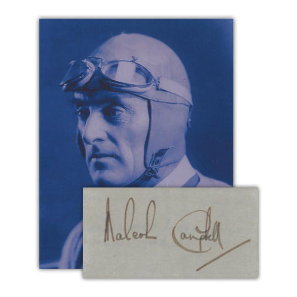 Malcolm Campbell -  Autograph - Signature Mounted with Black & White Photograph