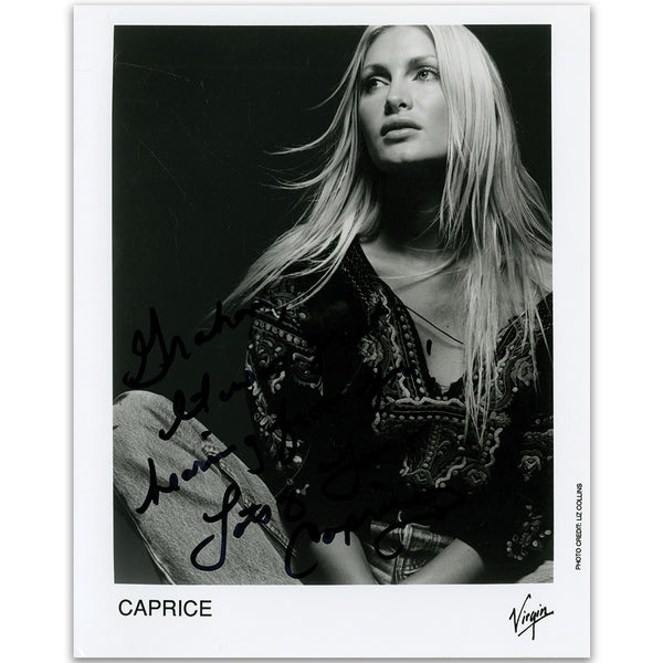 Caprice - Autograph - Signed Black and White Photograph