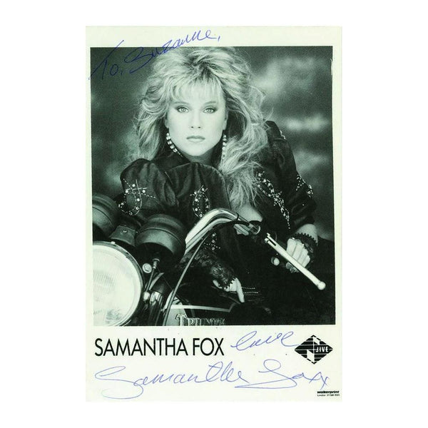 Samantha Fox - Autograph - Signed Black and White Photograph