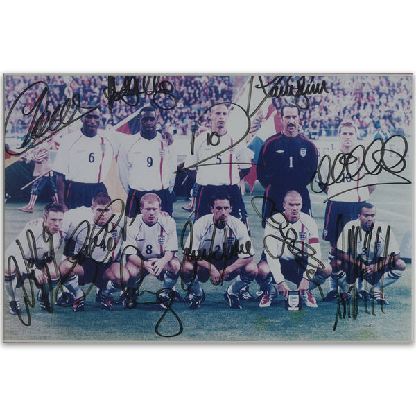 2001 England Football Team Autographs - Framed