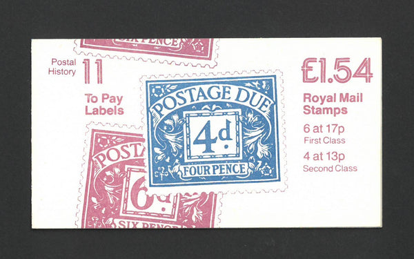 GB 1984-85 £1.54 Postal history booklet Phosphor Bands Transposed SG FQ1 booklet VBFQ1