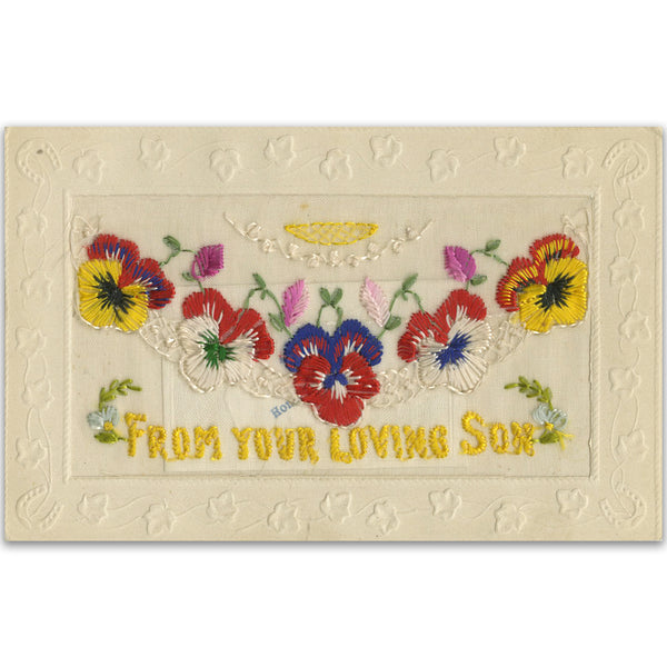 WWI Embroidered Flap Postcard - Loving Son (various designs) WWIP009B