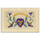 WWI Embroidered Postcard - Anniversaire