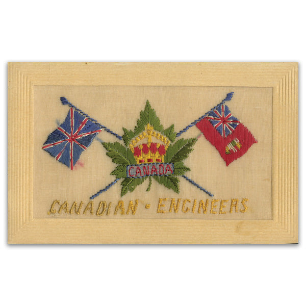 WWI Embroidered Postcard - Canadian Engineers