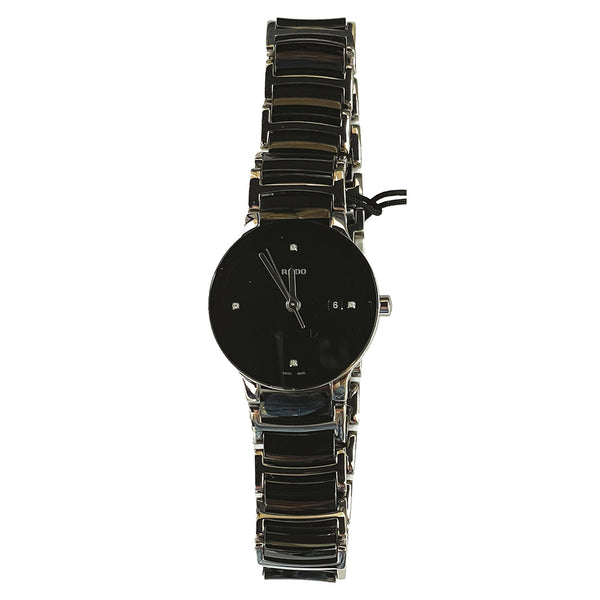 RADO Centrix Diamonds High-Tech Ceramic Black Dial Watch Bracelet size: 19CM