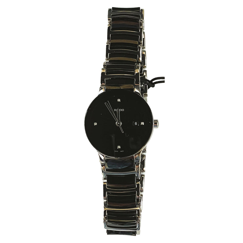 RADO Centrix Diamonds High-Tech Ceramic Black Dial Watch Bracelet size: 19CM