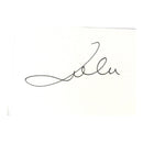 Lulu Signed Album Page,  5.5 x 4.25"
