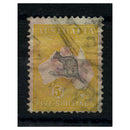 Australia 1913-14 5/- Grey & yellow, die II, good to fnie used, faulty. SG13_AUST0013UX