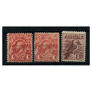 Australia 1913-14 1d, 6d Definitives, inc both shades 1d (3v), fresh mtd mint. SG17+c+19