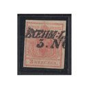 Austria 1851 3k Definitive, type I, 4 large margins, tidy cds cancel. SG8