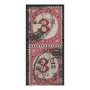 Barbados 1947 3d Carmine, vert. pair. cds used. SGD3