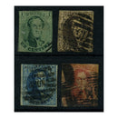 Belgium 1861 'Medallions' set, oval 17.25mm, good to fine used, all faulty. SG12-15