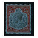 Bermuda 1927-32 2/6d Black & carmine / pale blue, 'break in frame' variety, lightly mtd mint. SG89a_BERM0089AMML
