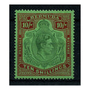 Bermuda 1938-53 10/- Green & deep lake/pale emerald, mrd mint, toned gum. SG119_BERM0119MM