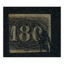 Brazil 1850 180r Black / yellowish ppr, 3 margins, good to fine used. SG22A