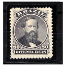 Brazil 1866-68 80r Purple brown, fine mtd mint. SG46