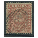 British Guiana 1862-65 1c Deep Brown, perf 12, thick paper, good to fine used. SG40