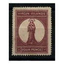 BVIs 1867-70 4d Lake-red / pale-rose ppr, fresh mtd mint. SG15