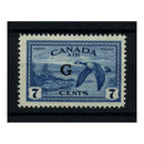 Canada 1950-52 7c Goose ovpt G, fresh mtd mint. SGO190