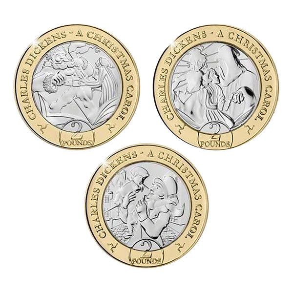 IoM 2020 A Christmas Carol Set of Three £2 Coins