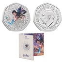 2024 Harry Potter - The Winged Keys BU Colour UK 50p Coin
