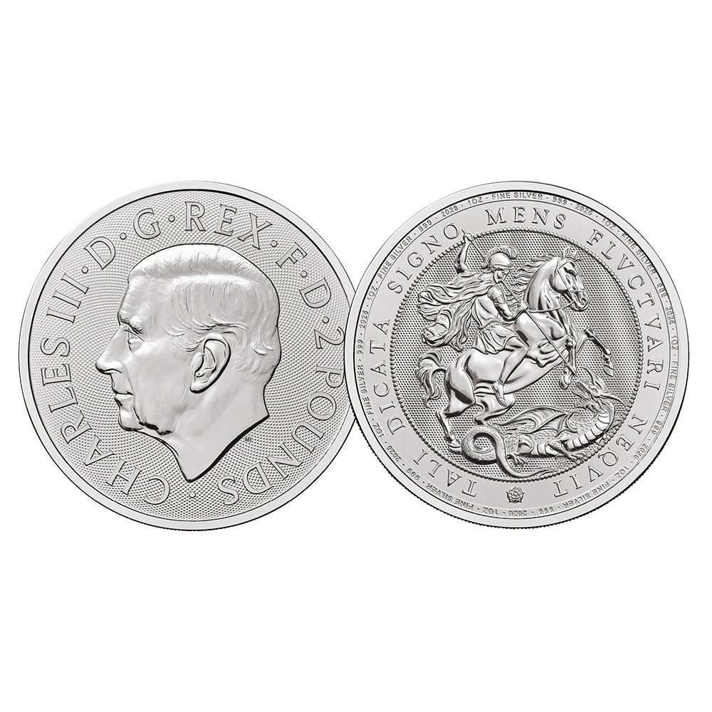 St. George Coin Back 2026 St George & the Dragon 1oz Silver Coin