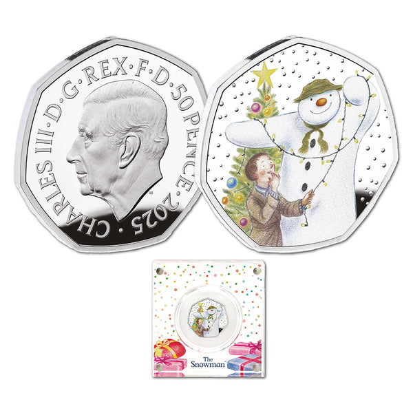 2025 The Snowman Silver Proof Colourised UK 50p Coin
