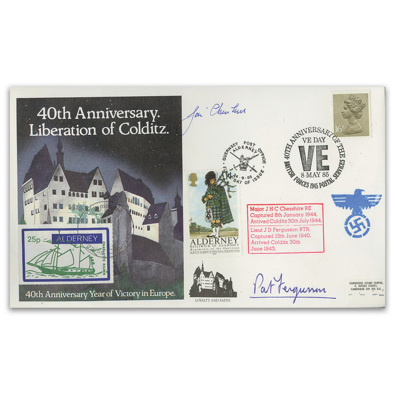 1985 Colditz Liberation 40th Signed by Chesshire & Fergusson