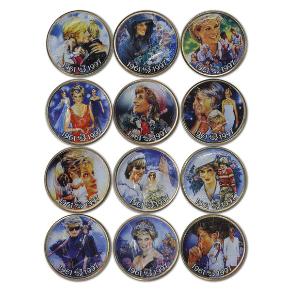 Princess Diana Set of 12 Photographic Coins