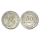 1920 Silver Straits Settlements 50 cent Coin