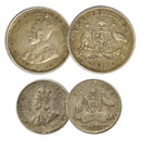 Australia 1911-21 Silver King George V 6 Pence & Shilling Coins_CXC0424