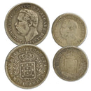 Portuguese India 1881 Silver 1/4 & 1/2 Rupee Coins_CXC0425