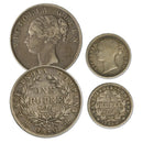 British India 1840 Silver 1/4 & Rupee Coins, Queen Victoria_CXC0470