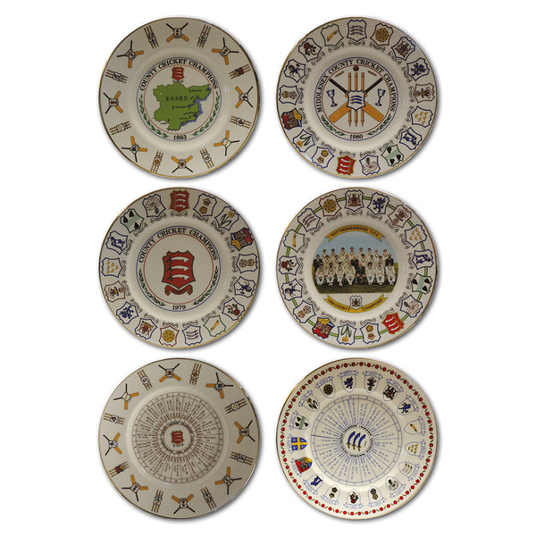 Coalport County Cricket Championship Plates x 6