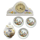 Aynsley Clock, Ginger Jar and Three Trinket Dishes
