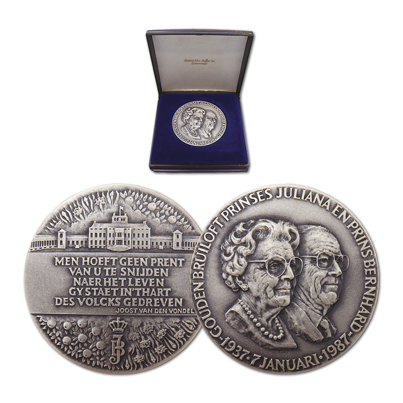 50th Wedding Anniversary Princess Juliana & Prince Bernard Silver Medal