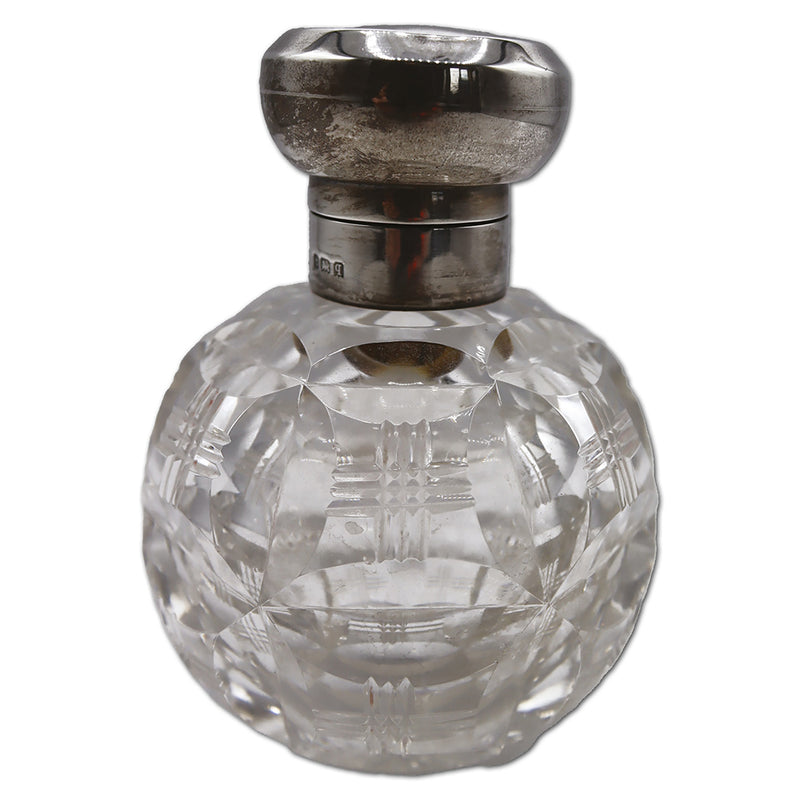 Crystal and Silver Scent Bottle with Bombay Police Crest.