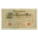 One Thousand Mark With Red Seal German Reichsbank Banknote - 1910