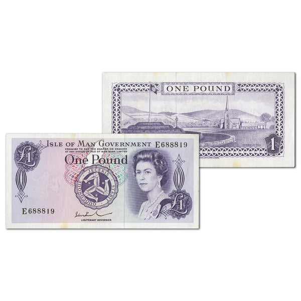 IoM 1972 Pound, signed John Paul, large signature variant (scarce). Near EF with a bit of tone