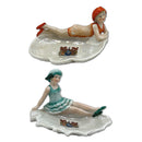 Pair of Bathing Beauties Pin Dishes