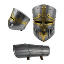 Reproduction Crusader Pot Helmet & Arm Bracer
