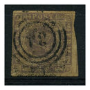 Denmark 1857-59 16sk Grey-lilac, just 4 marg, used with '34' (Jernbane) cancel. SG13