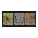 Dominica 1883-86 Definitive trio, wmk CA, fine used, 2-1/2d creased. SG13-15